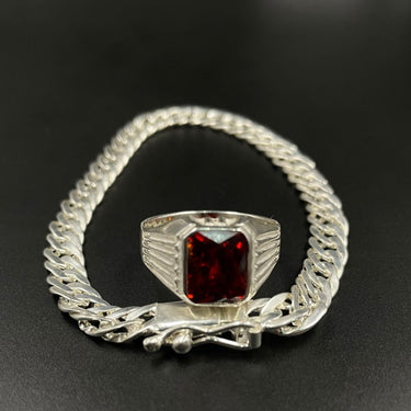 Pack Anillo Chevalier y Pulsera Malla de Plata 950